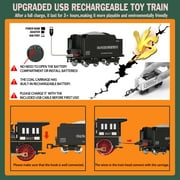 BUBUQE Train Set for Kids Remote Control Electric Toys Steam Locomotive,Passenger Carriage & Luxury Tracks