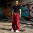 thumbnail image 2 of Evdexr Baggy Sweatpants Mens Wide Leg Drawstring Pants with Pockets Winter Fall Hiking Lounge Trousers Loose Fit Open Bottom Elastic Waist Sweat Pants 3XL, 2 of 9