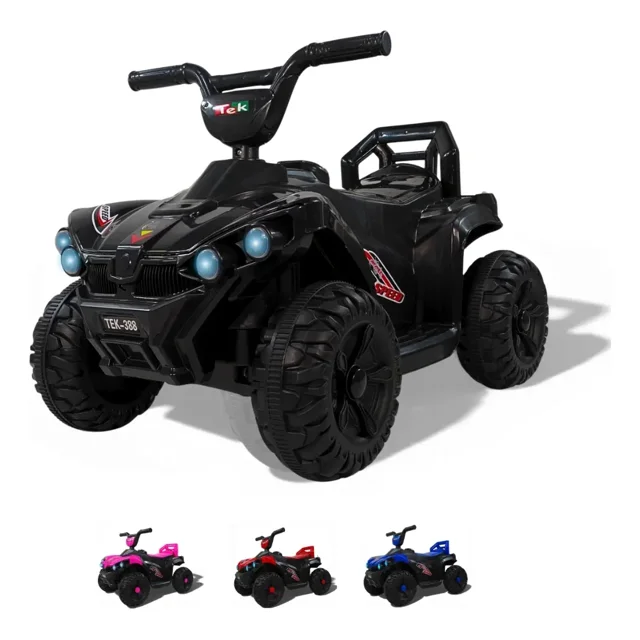The Baby Shop Carro Montable Eléctrico Negro Moto Cuatrimoto Niño Tek-388