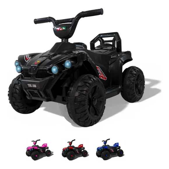 The Baby Shop Carro Montable Eléctrico Negro Moto Cuatrimoto Niño Tek-388