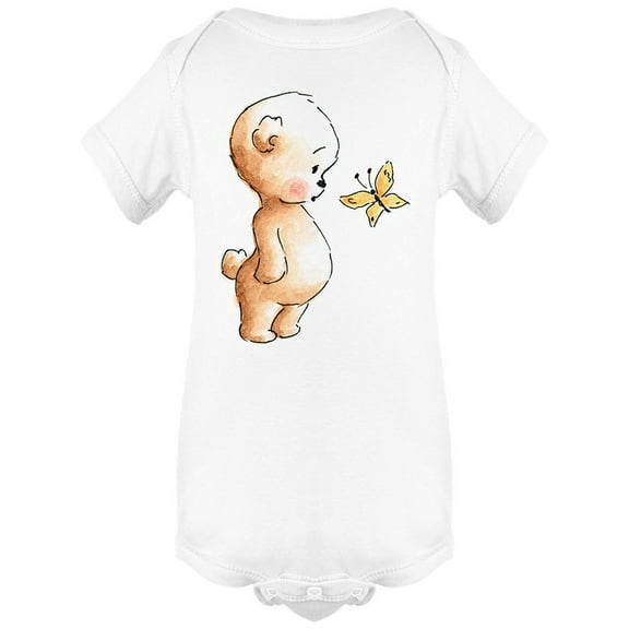 Yellow Butterfly With Bear Bodysuit Infant -Image by Shutterstock, 6 Months