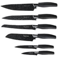 thumbnail image 3 of New England Cutlery 7pc Marble Finished Nonstick Knife Block Set (Black), 3 of 4