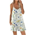 thumbnail image 2 of Cyber&Monday Deals Usmixi Jumpsuits for Women Dressy Loose Wide Leg Fashion Spaghetti Strap Short Jumpsuits Overalls with Pocket Summer V-Neck Sleeveless Floral Print Mini Formal Rompers Yellow xxl, 2 of 5