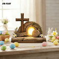 thumbnail image 5 of Religious He Is Risen Wooden Decor Set, Handcrafted Empty Tomb Resurrection 3D Scene, Durable Nativity Tray Shelf Decor for Home Religious Faith Tabletop Display, B, 5 of 8