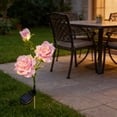 thumbnail image 6 of Hometravel Solar Faux Flower Stake Lights, Waterproof LED Artificial Rose Garden Decor, Auto On/Off Landscape Lighting for Patio and Yard, 6 of 8