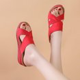 thumbnail image 2 of KBODIU Women's Sandals, Women Orthopedic Sandals with Arch Support Wedge Heel Flat Open Toe Sandals Vintage Cutout Slippers Summer Beach Sandals Wedge Shoes Red 39, 2 of 7