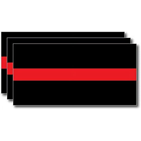 3 Pack of Reflective Thin Red Line Flag Firefighter Fire Department Fire Truck Red Lives Matter Decal Sticker Car Truck RLM …