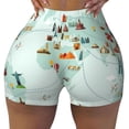 thumbnail image 2 of Picia World Travel Map Printed Workout Shorts for Women Seamless Scrunch Butt Lifting High Waisted Yoga Gym Booty Running Moisture-wicking Short Pants-Small, 2 of 9