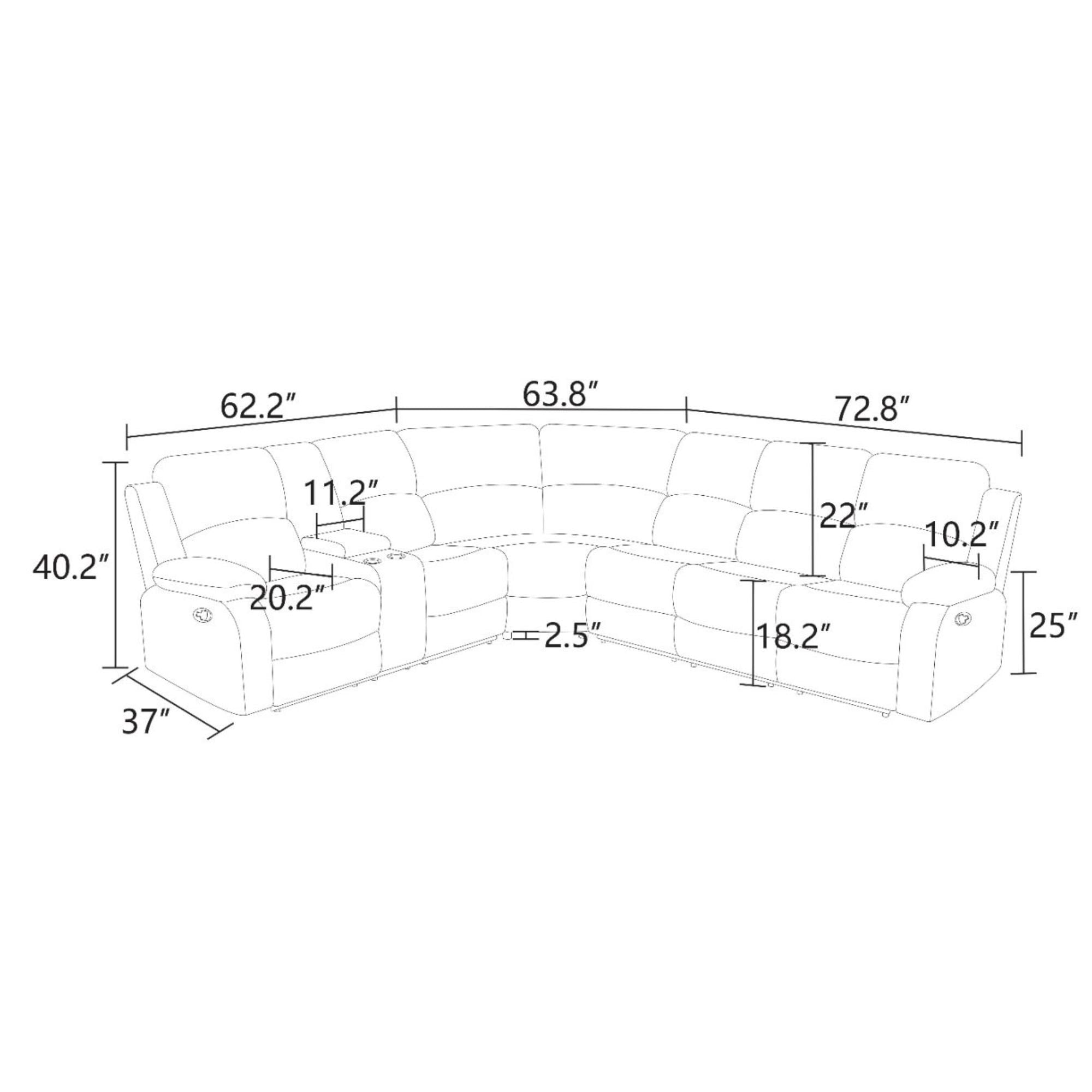 MAYEERTY Oversized Recliner Sectional Sofa, L-Shape Corner Recliner Couch for Living Room, Home Theater
