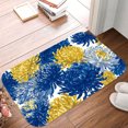 thumbnail image 5 of 1pc Blue and Yellow Absorbent Non-Slip Bathroom Thickened Flannel Rug Decor,Soft,Quick Drying,Suitable For Indoor/outdoor Use,Bathrooms,Bedrooms,Kitchens,Terrace,Laundry Rooms,16"x24", 5 of 9