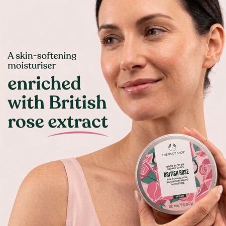 並行輸入品 ザ・ボディショップ THE BODY SHOP ボディバター ブリティッシュローズ 200ml 【あすつく】