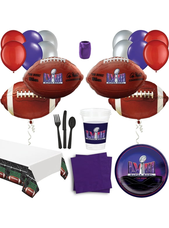 Super Bowl LVIII 58 2024 Party Supplies 66pc Decoration Party Pack, 8 Guests