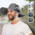 thumbnail image 7 of Clearance Saving Hat with Fans Solar Power - Solar Powered Fan Hat for Men - Wide Brim Sun Hat with 3 Solar Fan Outdoor Fishing Hiking Camping (Black), 7 of 7