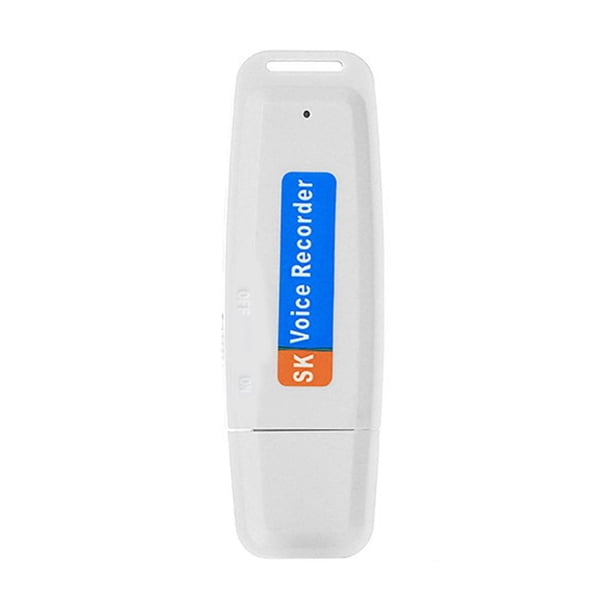 Grabadora de voz USB SK001 Disco U portátil Tarjeta TF Pluma de audio digital Blanco Hugtrwg Para estrenar
