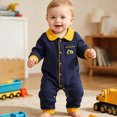 thumbnail image 5 of CAUYDY Newborn Boy Picture Outfit Baby Sleepers 6 9 12 18 Months Preemie Clothing Long Sleeved Romper Fall Winter Infant Boys Pajamas Toddler Bodysuit Blue for Sizes 3-6 Months, 5 of 9