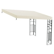 10x10 Outdoor Pergola Canopy, Metal Patio Pergola with Drainage, Cream White
