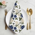 thumbnail image 2 of Navy Blue White Floral Cloth Napkins, Farmhouse Flowers Botanical Leaf Washable and Reusable Dinner Napkins Set of 4, Table Napkin for Kitchen Party Birthday Wedding Hotel Housewarming 20"x20", 2 of 9
