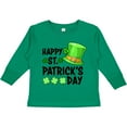 thumbnail image 3 of Inktastic Happy St. Patrick's Day Green Hat and Clovers Boys or Girls Long Sleeve Toddler T-Shirt, 3 of 5
