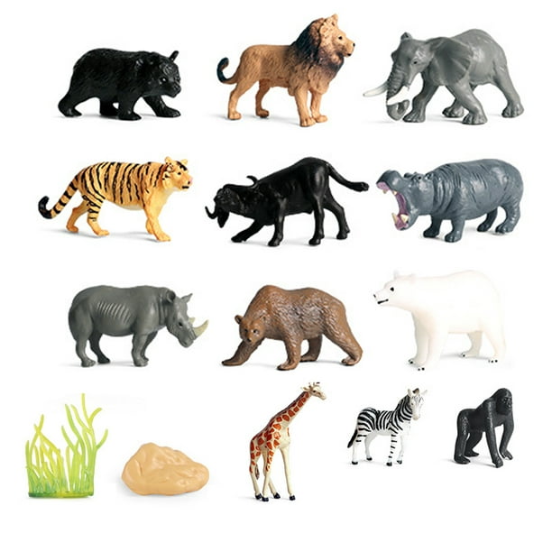 12 Pièces Mini Figurines Animales Jouets Animaux Sauvages Figurines Animaux  Africains Playset Apprentissage Jouet éducatif Pour Les Enfants