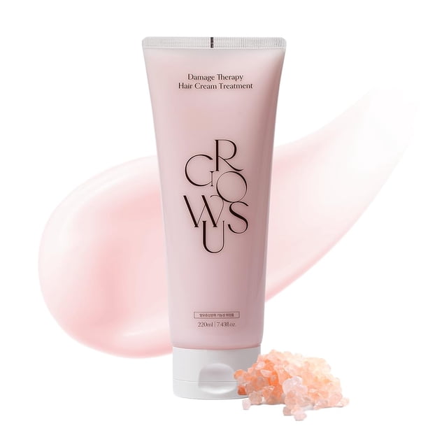 GROWUS Damage Therapy Crema Tratamiento Capilar Proteína Tratamiento Capilar Reparación e Hidratación para Cabello Seco Quebradizo 7.43 fl.oz Aroma de Rosa Búlgara Sin Sulfato de Parabeno