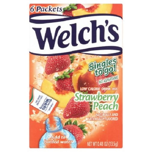 Welch's Strawberry Peach Drink Mix, 0.48 Oz., 6 Count