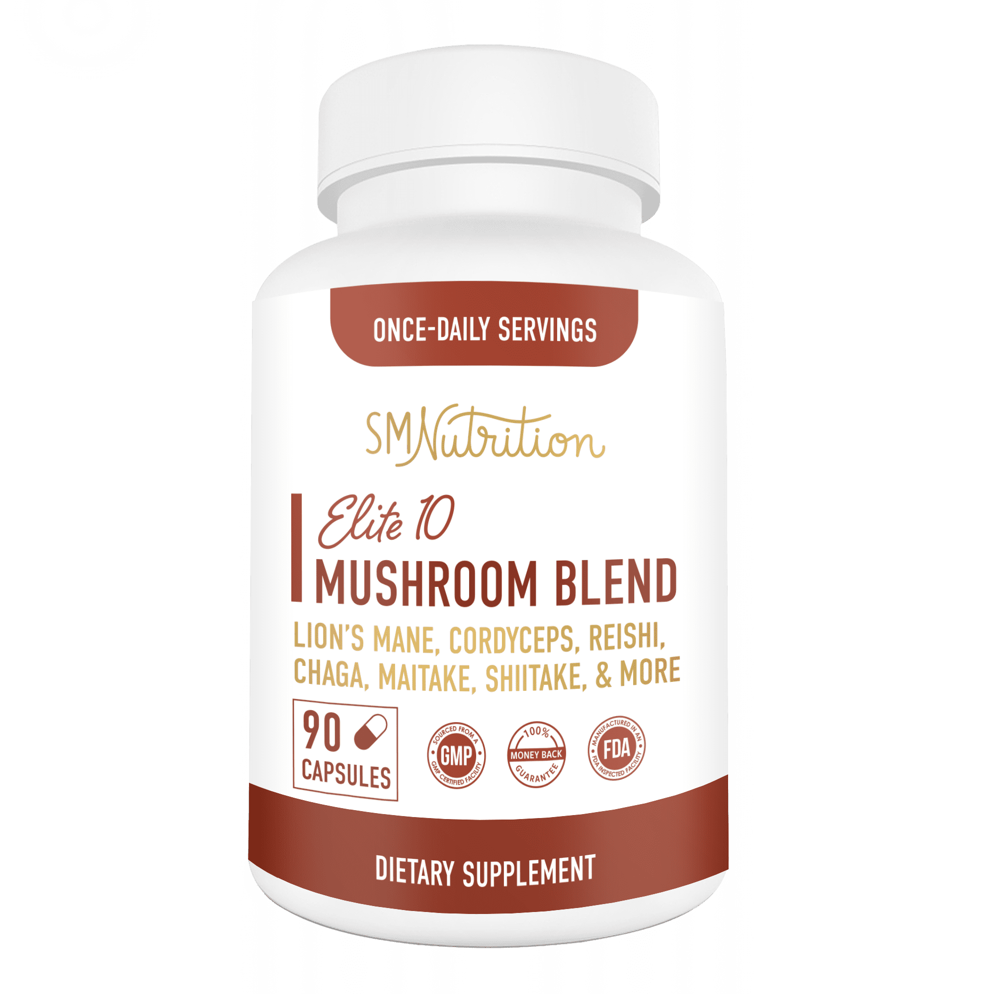 Elite 10 Mushroom Blend Supplement 90 Capsules; 10 Mushroom Extract