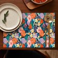 thumbnail image 4 of Pioneer Flower Floral Print Pattern Summer Placemats Table Placemats Set Of 6-Linen Kitchen Washable Placemats Table Mats 12x18 Inch Non-Slip Heat Resistant, 4 of 5