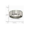 thumbnail image 6 of Grey Titanium Ring Band Wedding 8mm Grooved Satin & Polished, 6 of 6