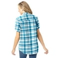 thumbnail image 2 of Woman Within Plus Size Petite Short-Sleeve Button Down Seersucker Shirt, 2 of 6