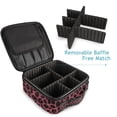 thumbnail image 4 of FORMRS Travel Makeup Bag Large Capacity Train Case Cosmetic Organizer with Adjustable Dividers, Deep Red Leopard Pattern, 4 of 8