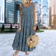 thumbnail image 1 of Vestido Sin Mangas Vestidos de playa de verano Vestidos sueltos con estampado floral de moda para el trabajo (Azul 5XL) Cgtredaw Para estrenar, 1 of 1