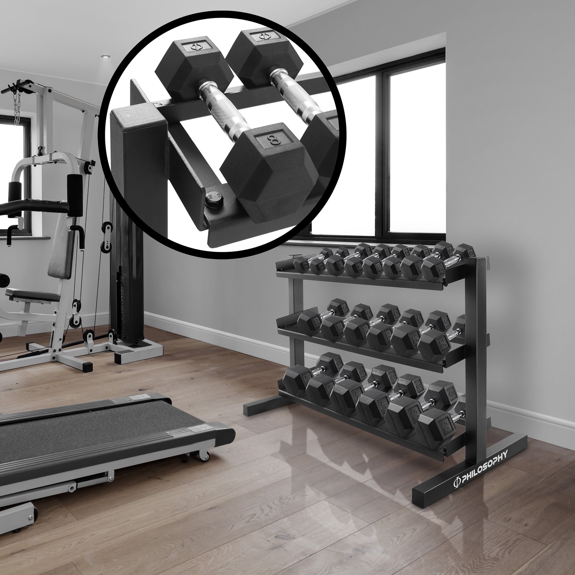 Philosophy Gym 3-Tier Dumbbell Weight Rack, Heavy-Duty