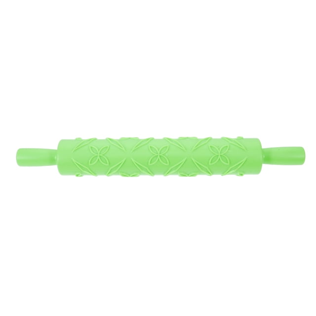 Rodillo portátil con relieve para decorar pasteles, fondant, goma de mascar y azúcar (verde)