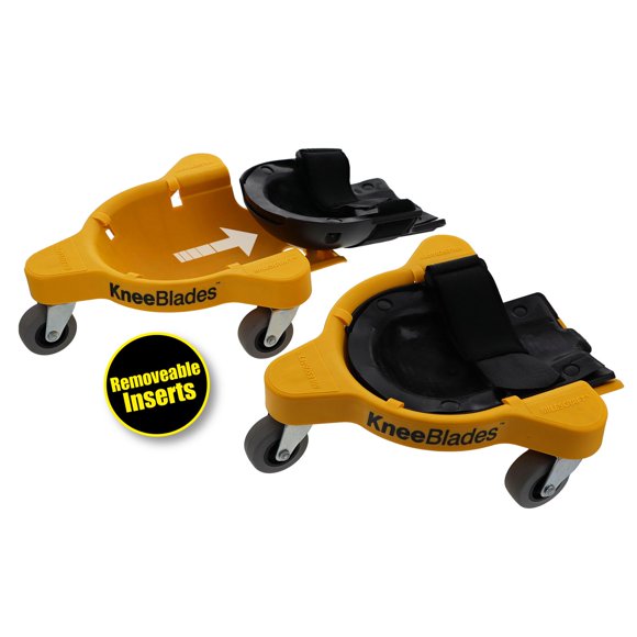 Milescraft 1603 Knee Blades-Durable Heavy-Duty Knee Pads with 3 Casters & Comfortable Gel Cushions for Unisex Adult, Full 360° Turn Capability Wi