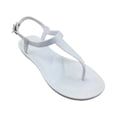 thumbnail image 3 of Jelly Sandals for Women Pearl Open Toe Flip Flops Summer Flat Beach Rain Shoes, 37, 3 of 4