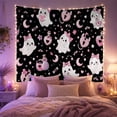 thumbnail image 2 of Spooky Mug and Ghost Pattern Tapestry Wall Hanging, 2 of 7