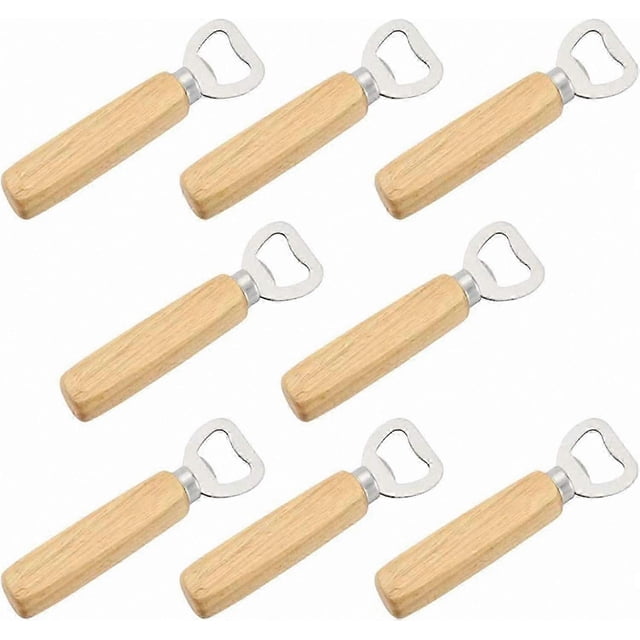 8-Piece Wooden Handle Bottle Opener Set, Durable Beer Opener with Natural Wood Grip, Stylish and Functional Tool for Home Bars