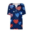 thumbnail image 5 of Cavosen Independence Day Shirts Women Petite Red White and Blue Short Sleeve V Neck T Shirts USA Star Striped Graphic Tops Lady XL Patriotic Casual T Shirts Independence Day Tunic Tees, 5 of 5