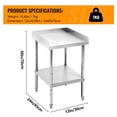 thumbnail image 5 of 12x24x30 Stainless Steel Work Table - NSF Commercial Prep Metal Table - Outdoor Pizza Oven Stand w/Under Shelf - Kitchen Island Laundry Utility Garage Microwave Stand Large Rolling Storage Cart, 5 of 7