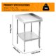 thumbnail image 4 of Mesa de trabajo comercial en acero inoxidable - Certificación NSF, capacidad 400 lbs, altura ajustable, resistente a la corrosión, reborde de 2", ideal para restaurante, cocina, hotel y hogar, 4 of 7
