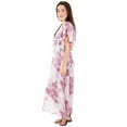 thumbnail image 3 of Women's Chiffon Cap Sleeves V-neck Long Dress, Rosalinda, XL, 3 of 4