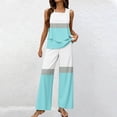 thumbnail image 2 of NMMUED Two Piece Sets for Women Summer Pants Sets Women 2 Piece Outfits Womens Pajama Sets Lounge Sets for Women Tank Top and Pants Set Women, Blue L, 2 of 4