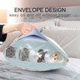 thumbnail image 4 of Yayeee Pillowcase Queen Size Set of 2 Satin Wrinkle Resistant Envelope Pillow Case, Cute Cat Faces, 4 of 8
