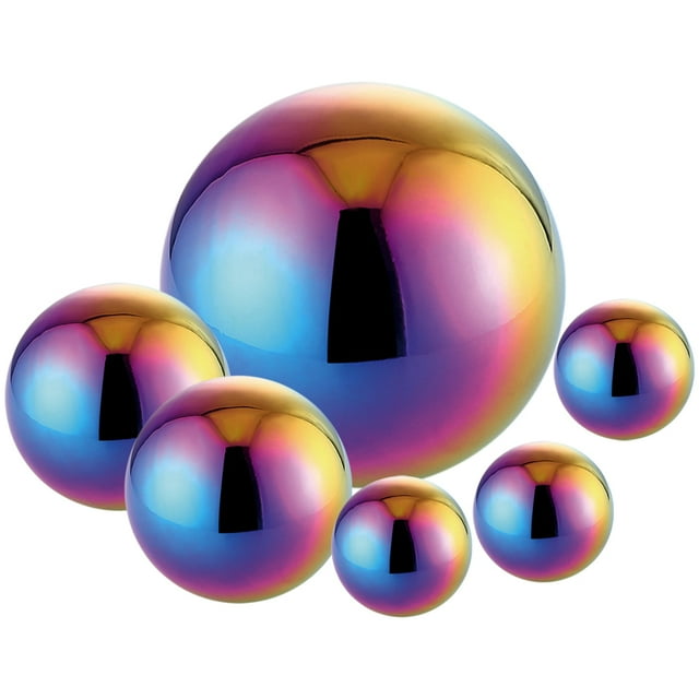 6 Pcs Boule d'Observation en Acier Inoxydable, Boule Creuse Polie Miroir, Sphère de Jardin Réfléchissante