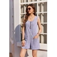 thumbnail image 4 of Mono corto tipo gofre para mujer Romper Ekouaer, color morado, talla S, 4 of 6