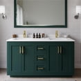 thumbnail image 2 of Wyndham Collection Miranda 60" Wood Double Bathroom Vanity in Green/Gold, 2 of 7