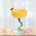 thumbnail image 4 of Vasos de yogur de vidrio de colores Macarena resistentes al calor con patas base verde amarillo, 4 of 7