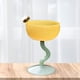 thumbnail image 4 of Vasos de yogur de vidrio de colores Macarena resistentes al calor con patas base verde amarillo, 4 of 7