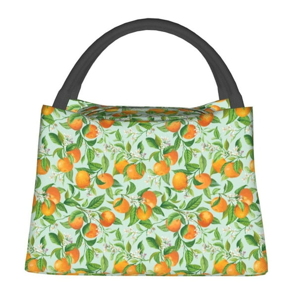 Easygdp Tangerine Bolsa de Almuerzo Insulada Reutilizable, Bolsa de Mano y Bandolera para Oficina, Trabajo, Viajes