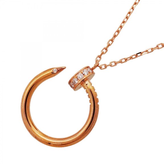 Pre-Owned Cartier Juste un Clou Necklace, 18K Pink Gold, Diamond, Women's
